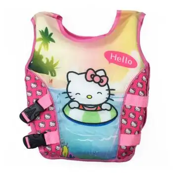 卡通儿童救生衣浮力背心蜘蛛侠3d立体肌肉造型宝宝游泳助泳衣凯蒂猫