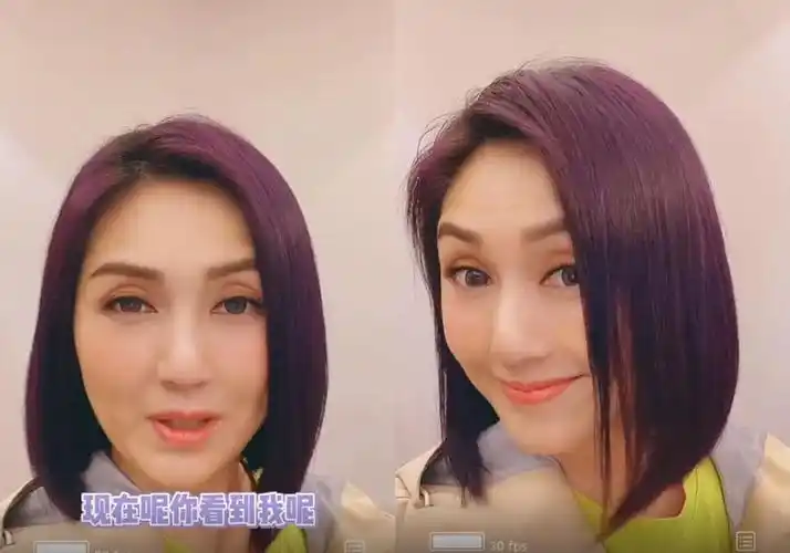 47岁杨千嬅不服老,头发褪色一点就要染发,看到紫发网友羡慕了