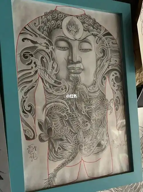 满背佛纹身  #满背龙纹身