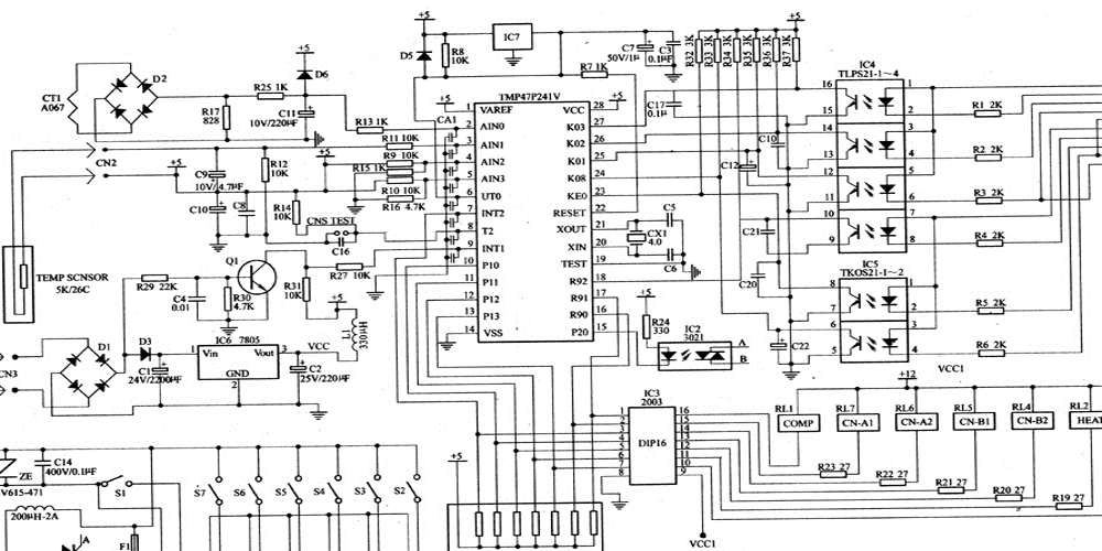 室内机电控原理图,空调电路图,空调原理图