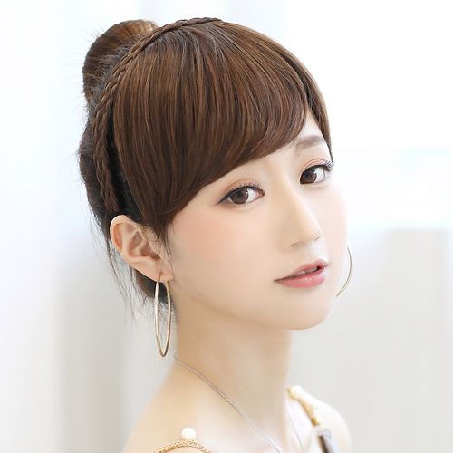 刘海假发女发箍带压发片假留流海遮盖白发假头刘海片