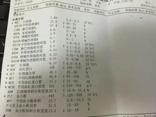请帮我看下宝宝的验血化验单,是不是单纯的缺铁性贫血?