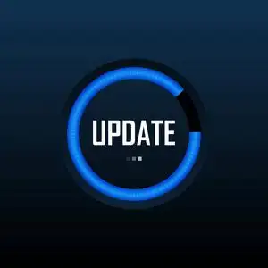 系统软件更新和升级的概念.加载过程屏幕.矢量图照片