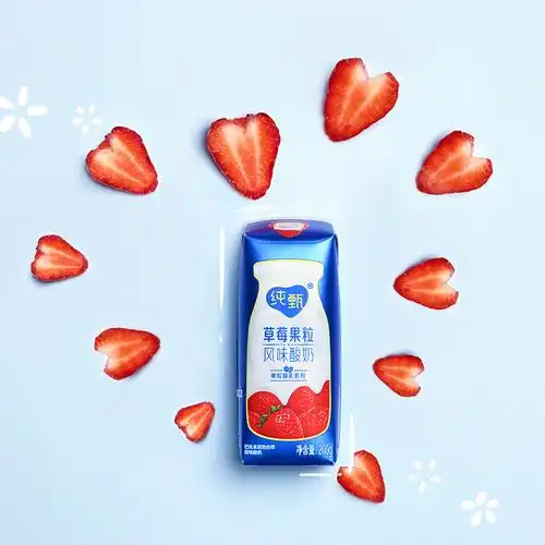 蒙牛 纯甄 常温风味酸牛奶 草莓果粒 200g×10盒