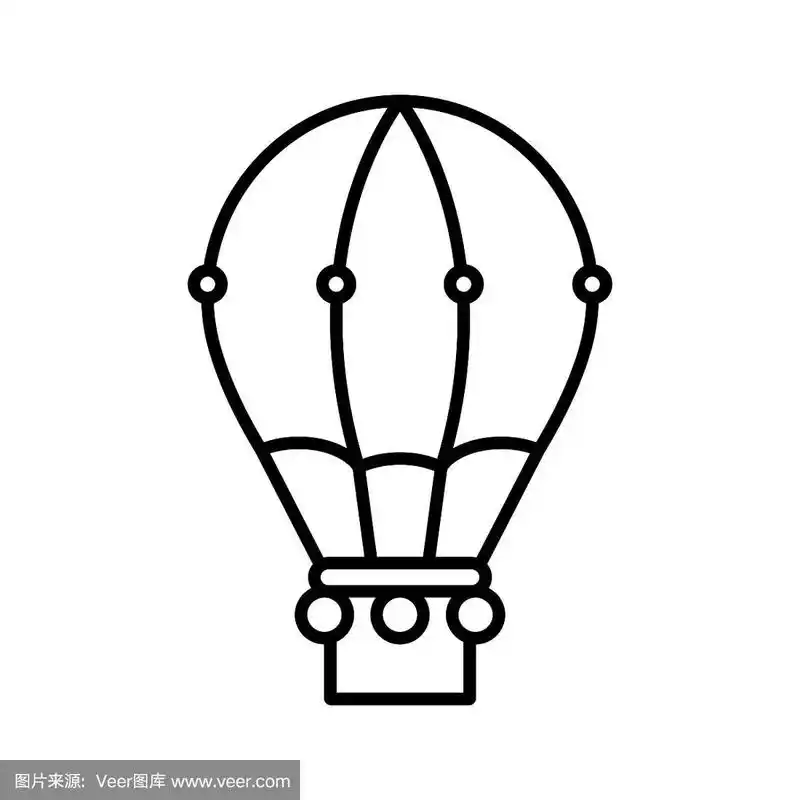 热气球,绘画插图,轮廓,矢量,线图标
