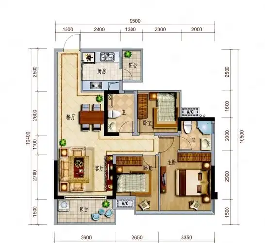 保利心语经典3房2卫 户型采光对流十足 超高性价比 地铁口,保利心语