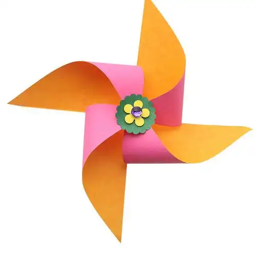 手工风车diy制作材料包玩具幼儿园七彩大小风车