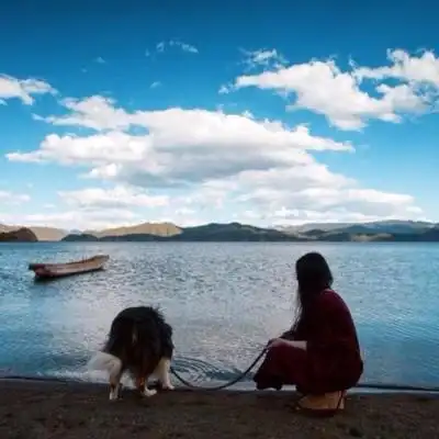 女生头像 蓝色 大海 天空 背影 壁纸@zhang爱人