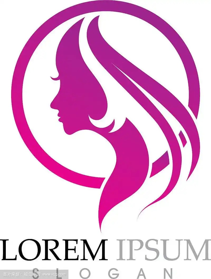 美女面孔剪影人物标志