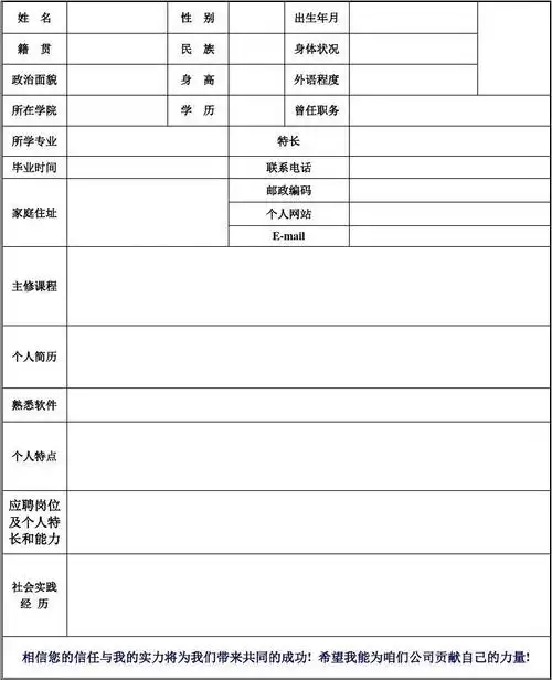 相亲简历模板.doc