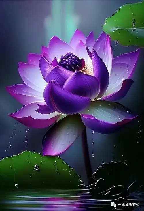 也就是寓意着见到紫色荷花开,好运自然来!