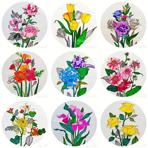 花卉类儿童画合集