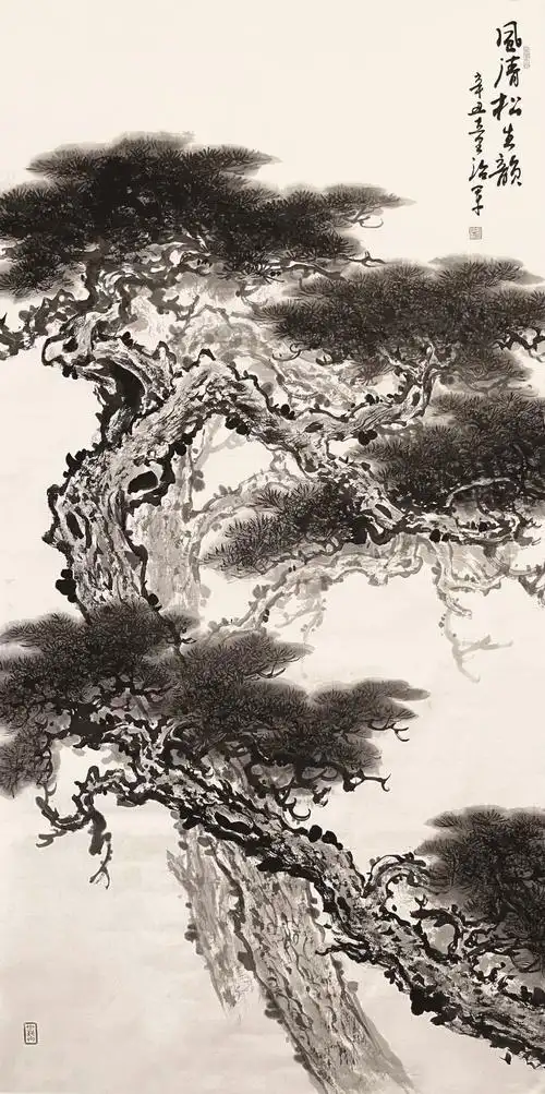 赏童治军画松:苍松有傲骨 松风览古今|松风|松风览古今|童治军|苍松