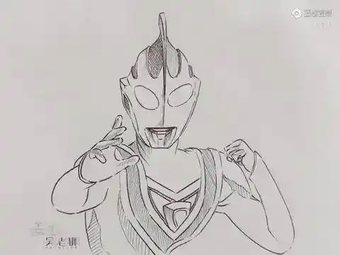 奥特曼系列线描简笔盖亚奥特曼想画就画绘画一起学画画