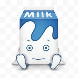 卡通牛奶盒子表情图标