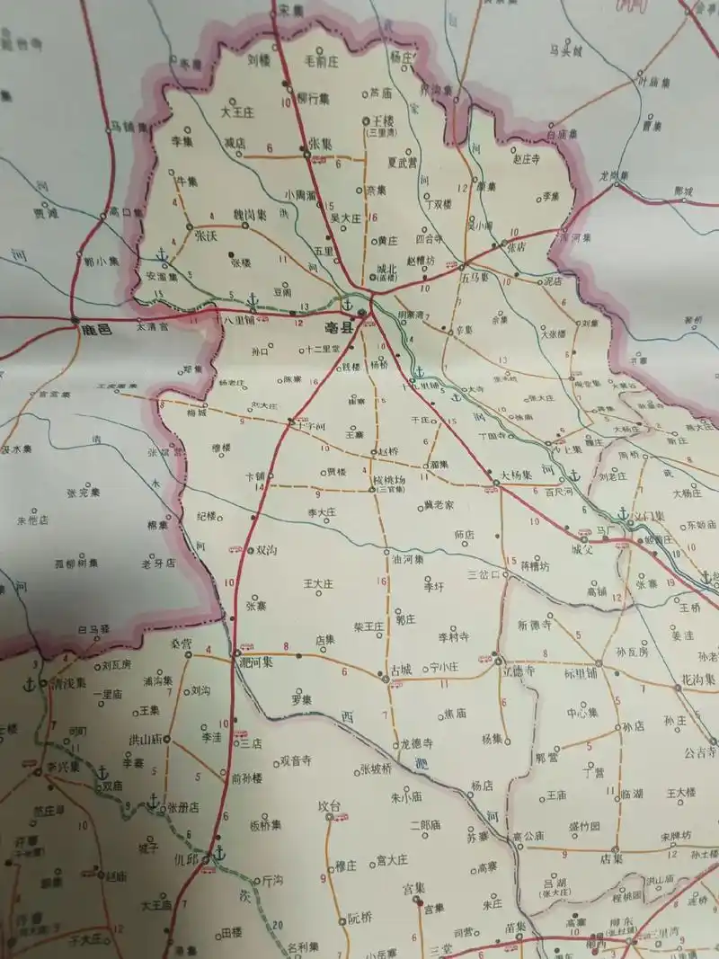 70年代阜阳地区交通图 - 抖音