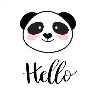 熊猫宝宝脸图标.亚洲熊.孤立在白色背景上的熊猫头