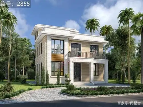 占地114平的二层平顶别墅,露台花园尽显洋气!农村超实用户型