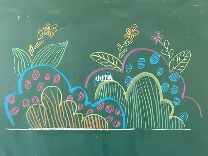 黑板简笔画/美丽的花朵96