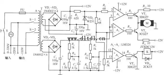 txd1742连续调节的全自动交流稳压器电路_原理图论坛_单片机电路论坛