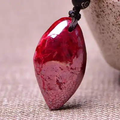 礼物朱砂石砂石随型吊坠朱砂辰砂水晶配饰本命年男女挂坠项坠