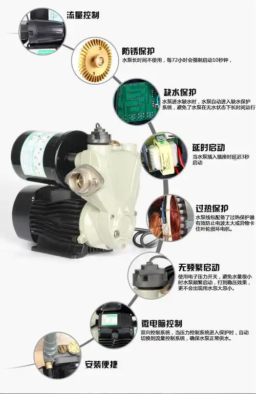 家用静音自动增压泵热冷水自吸泵加压泵循环泵管道泵 800a
