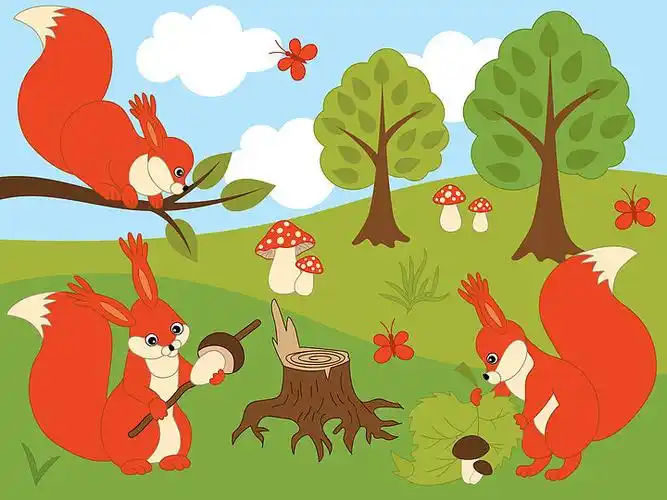 彩色矢量元素手绘昆虫141785松鼠0563手绘蝴蝶昆虫立夏谷雨春分元素材