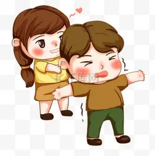打情骂俏图片素材_卡通可爱情侣日常扯耳朵