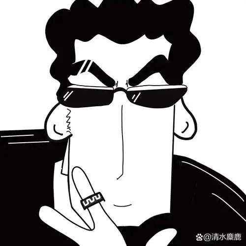 蜡笔小新黑白简笔画