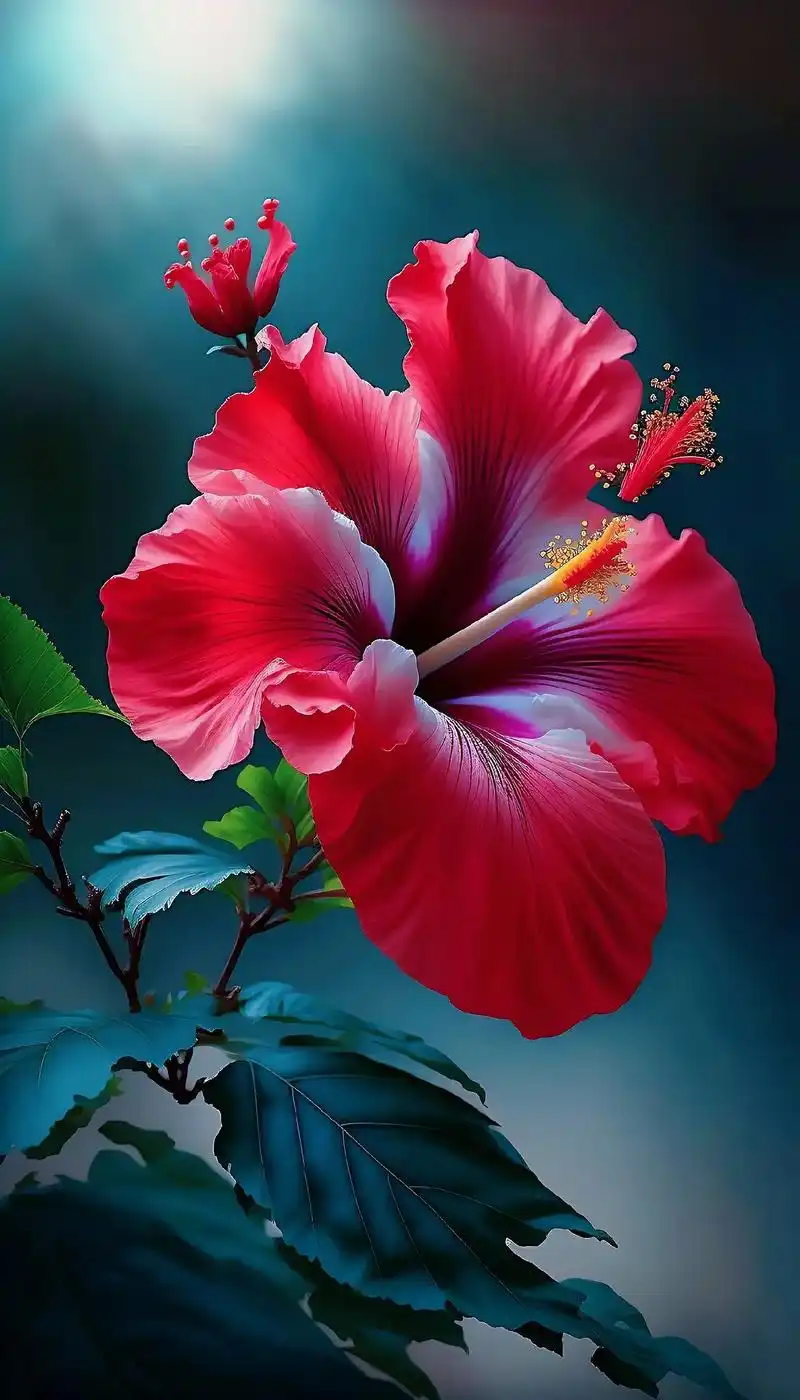 "新鲜的恋情,微妙的美"#扶桑花 #马来西亚国花#ai绘画 - 抖音