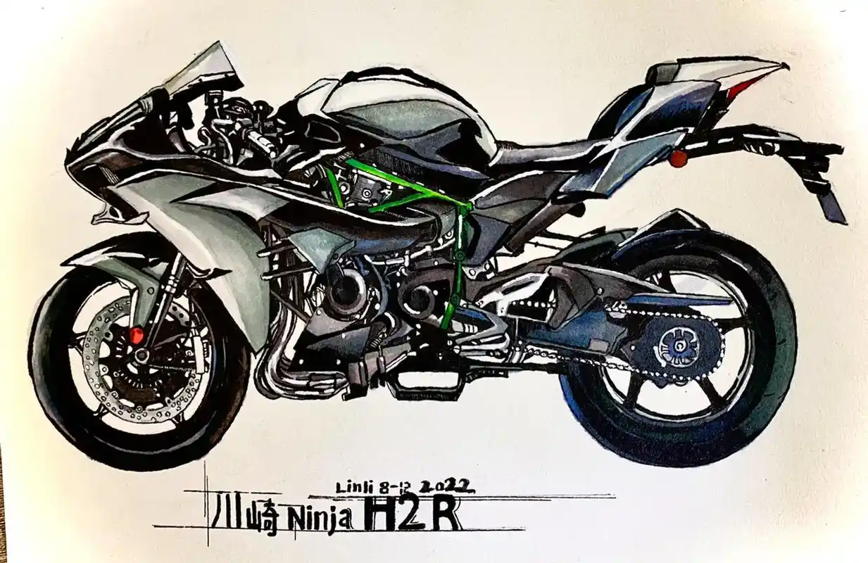 川崎h2r.#写生 #川崎 #川崎h2 #川崎h2r - 抖音