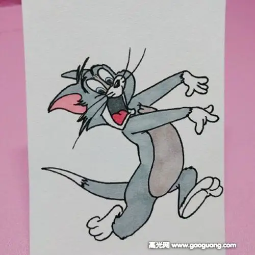 汤姆简笔画绘画图集,猫和老鼠汤姆简笔画作品