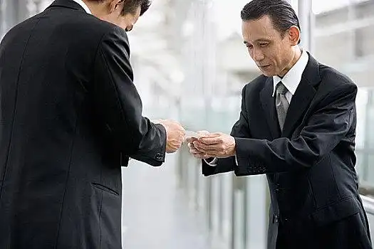 两个,商务人士,交换,名片