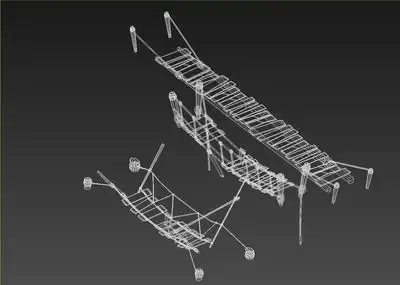 手绘低模 卡通木桥 吊桥 破桥 木板桥 木结构桥