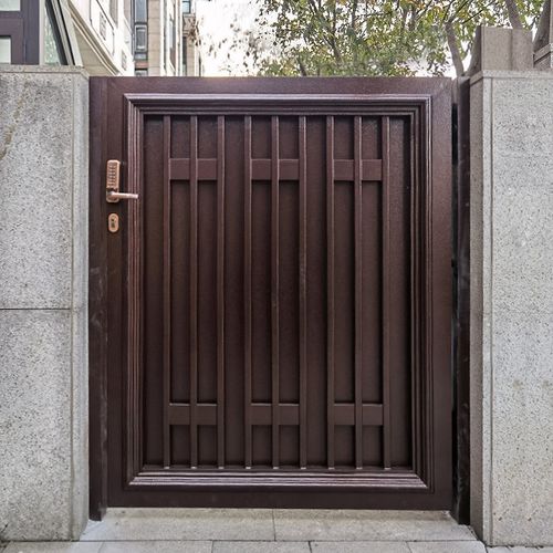 欧坤别墅庭院大门简约新中式院子小门铝合金栅栏门家用入户铝艺门