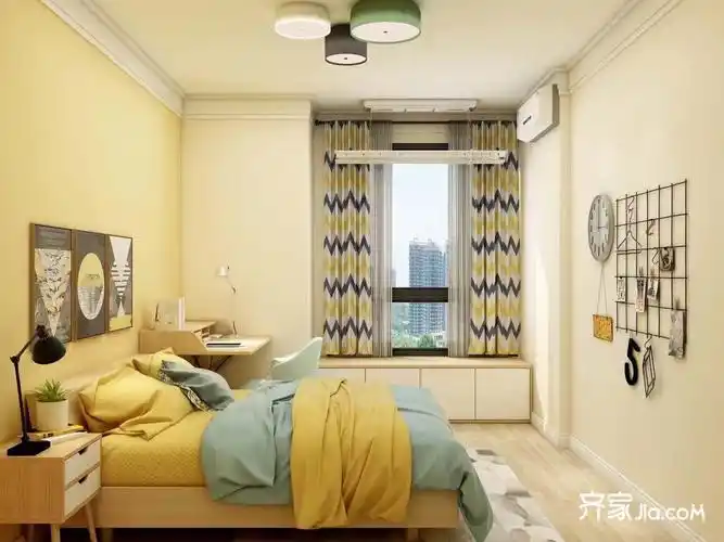 120现代三房装修效果图,北欧--色彩缤纷装修案例效果图-齐家网