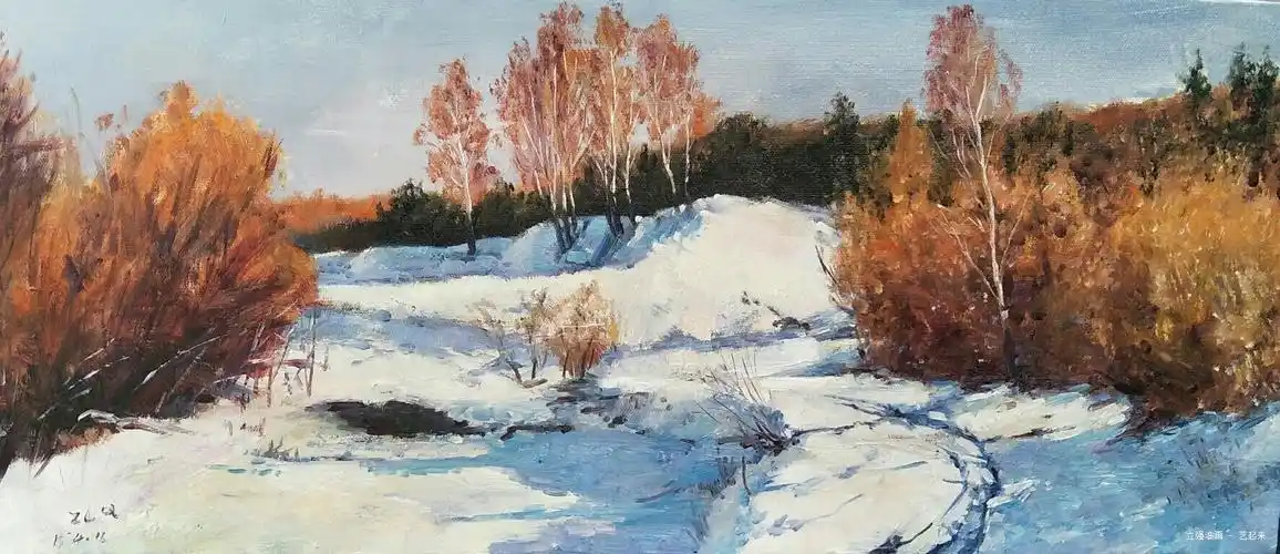 雪景风景,立强油画, 2019年布面油画 | 衍艺圈 - topart.