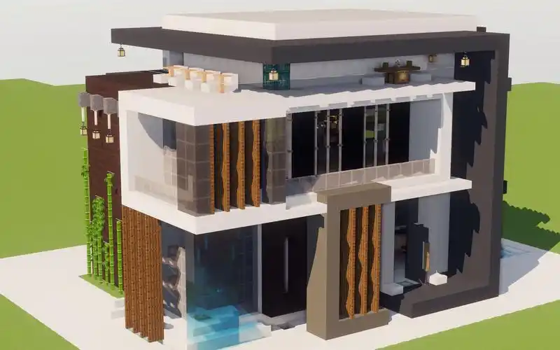 【mc建筑教程】简约好看!教你建一座现代别墅
