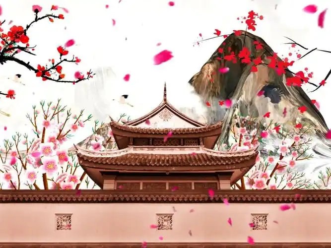 坚持热爱发现美好古风山水画舞台背景视频