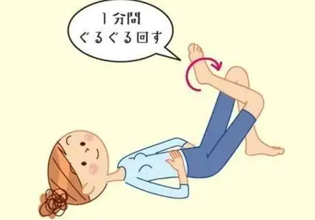 画圈转动脚腕,用指腹搓揉脚背,脚底⑤脚部(左右脚各1分钟)用双手手指