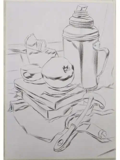 分享一张素描静物组合步骤图