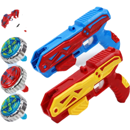 儿童玩具男孩减压陀螺玩具枪战斗发射器合金发光陀螺3-6-10岁 2枪4