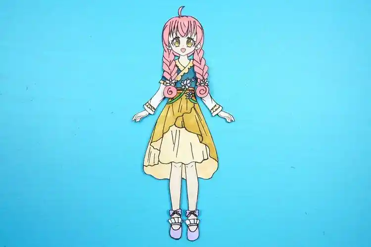 小花仙纸娃娃手绘雪城爱古风女孩连衣裙装扮手工教程