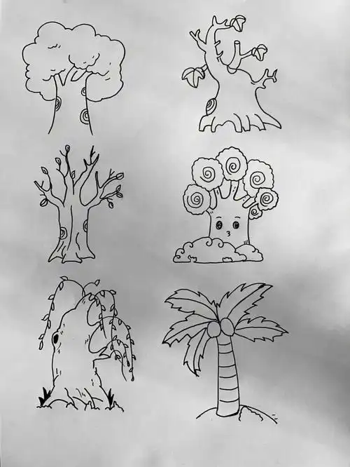 简笔画素材大树篇