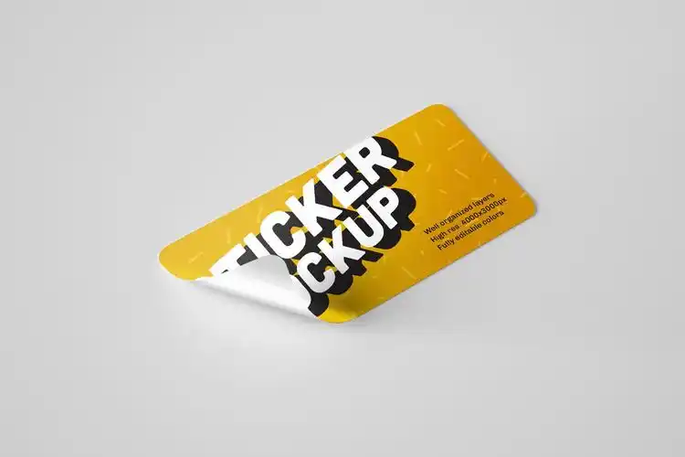 18款不干胶贴纸样机模板 sticker mockup set - 早道大咖