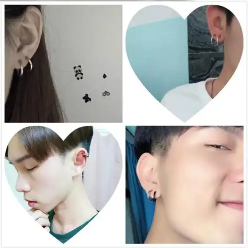 个性打耳洞的耳环10-19.99元男潮人不用无耳洞男10-19.99元耳夹男