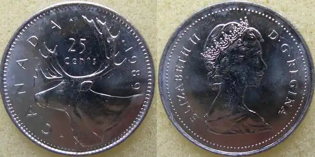 加拿大.25分.青年版.硬币(大图展示)