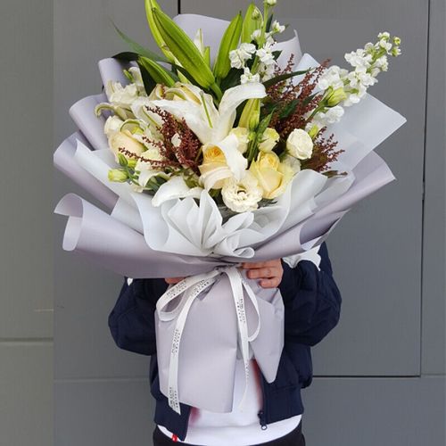 鲜花速递同城配送韩式百合混搭花束生日礼物送闺蜜妈妈长辈节日纪