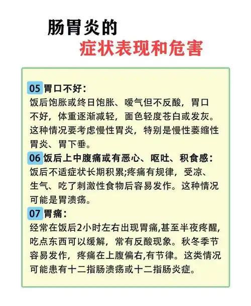 肠胃炎主要为哪些症状(肠胃炎主要为哪些症状呢)