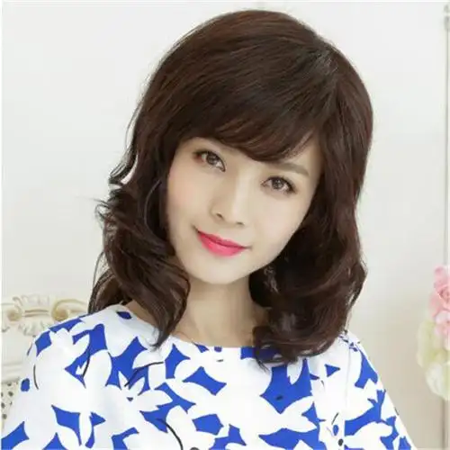 真人发丝中老年妈妈假发中长卷中年人真发假发女 网真发手织旋6件套